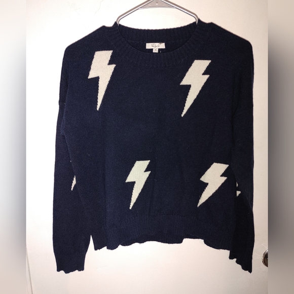 Rails Presley Wool & Cashmere Navy,White Lightning Bokt Sweater Sz.XS - Picture 5 of 9